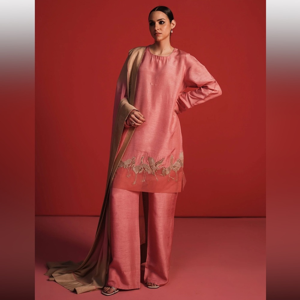 Zara ShahJahan raw silk kurta Pakistani outfit
